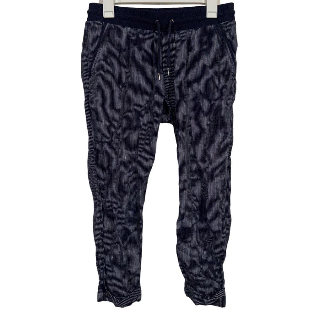 Athleta Navy Pinstriped Casual Athletic Fit Joggers